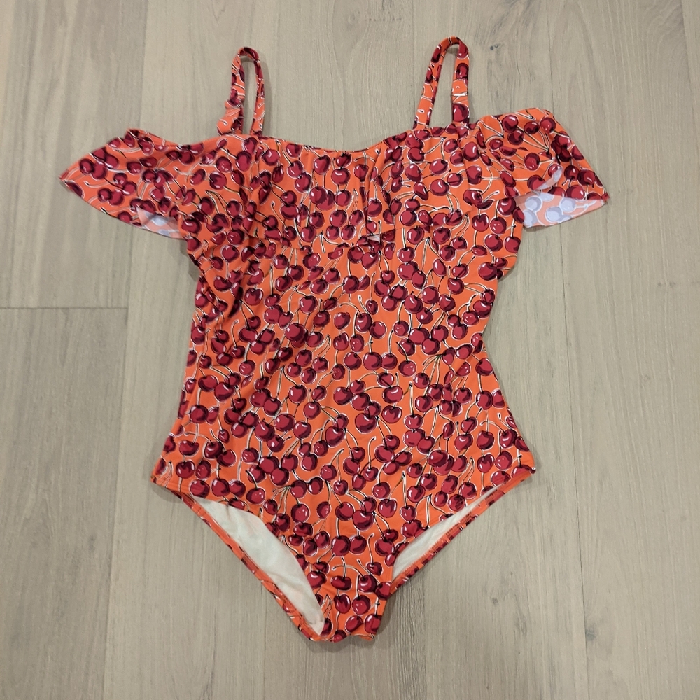 Eloquii cherry print swimsuit
